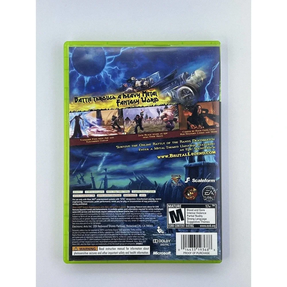 Brutal Legend Microsoft Xbox 360 Authentic Complete CiB - Tested fast ship